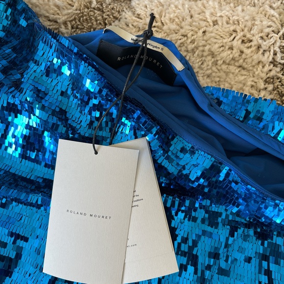 FINAL. NWT Roland Mouret Off the Shoulder Sequin Midi Dress - Picture 3 of 3